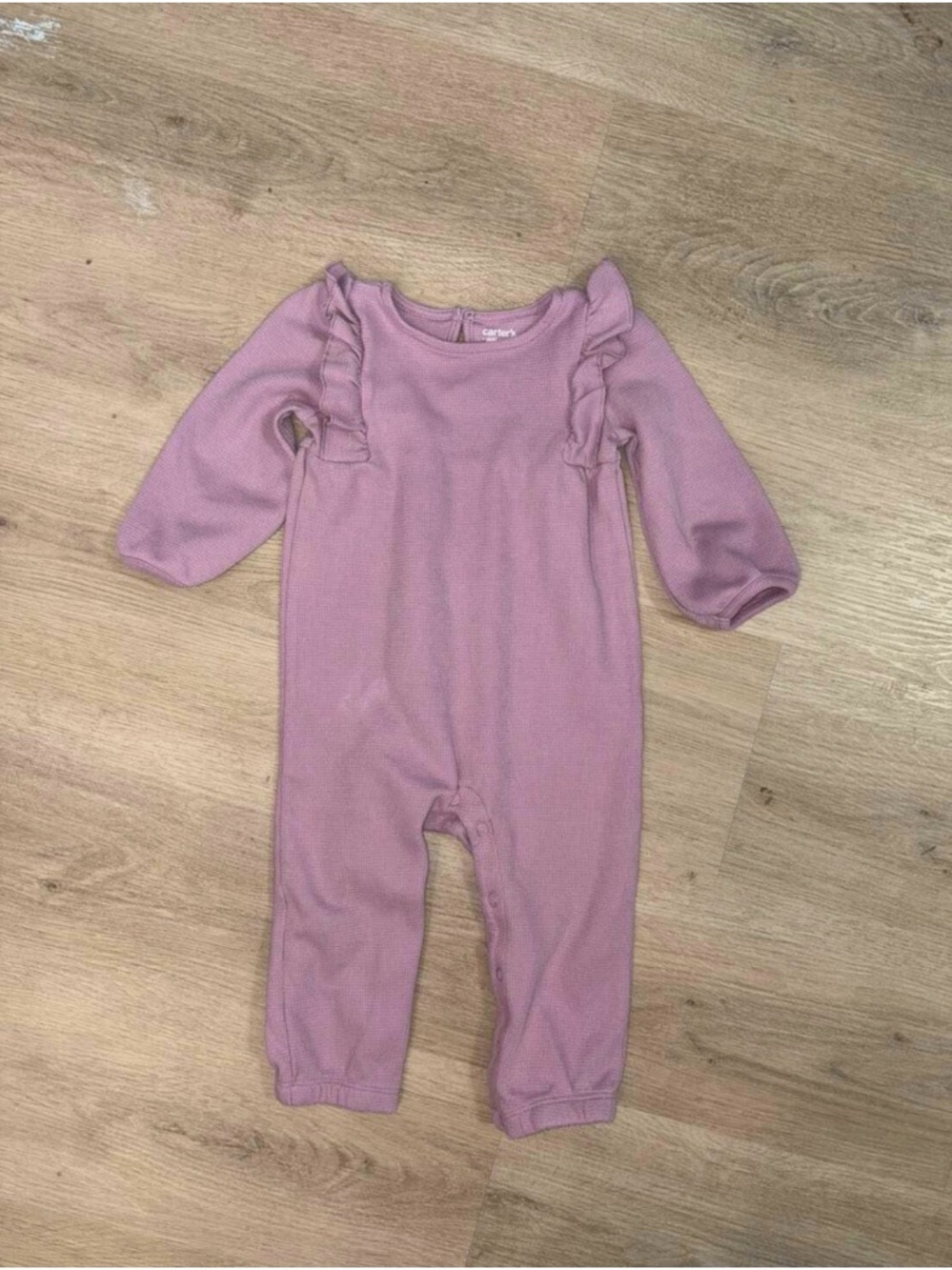 Carter's Mauve Pink Ruffle Long-Sleeve One-Piece